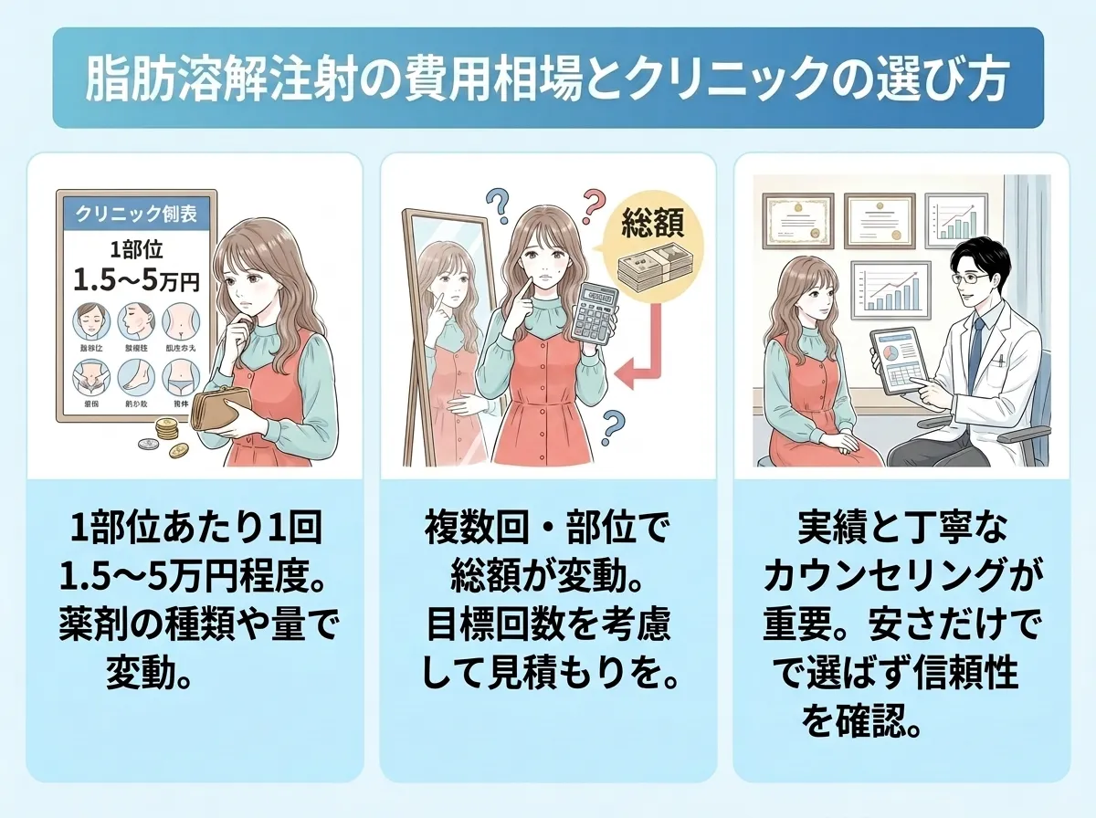 脂肪溶解注射の費用相場とクリニックの選び方