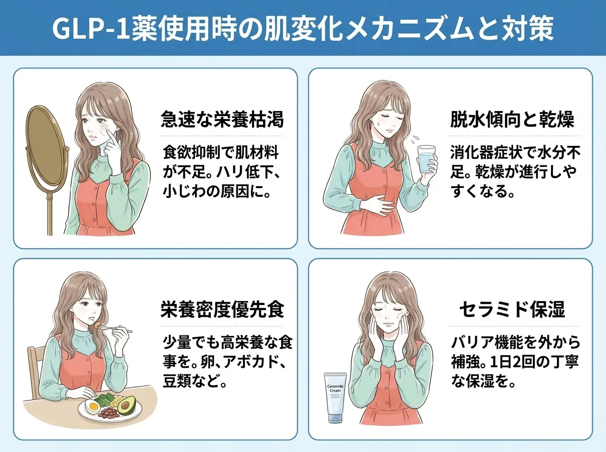 GLP-1薬使用時の肌変化メカニズムと対策