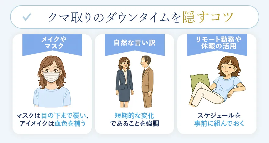 クマ取りのダウンタイムを隠すコツ